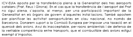 Programa d'ICV-EUiA sobre els aeroports catalans en les eleccions al Parlament de Catalunya de 2006